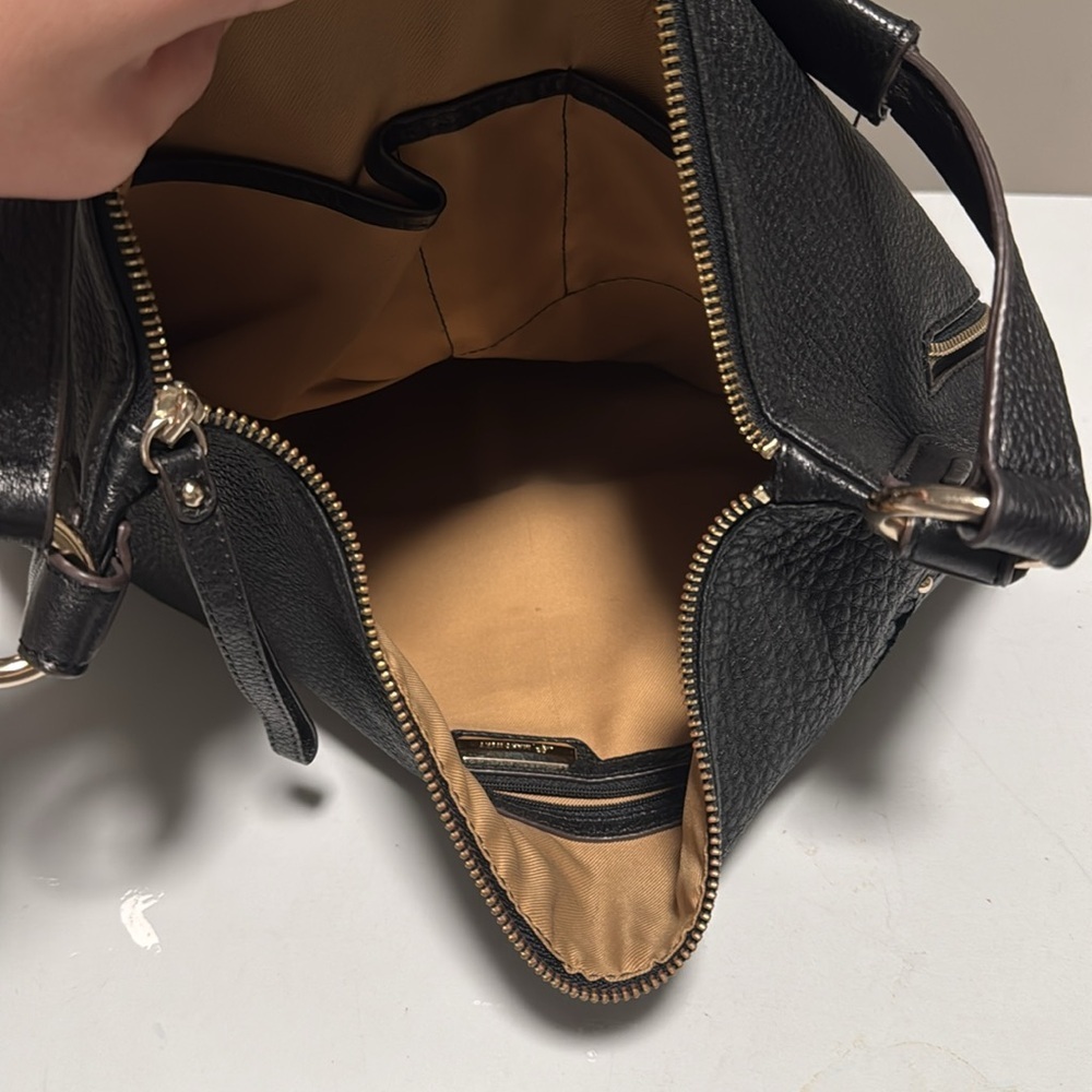 B. Makowsky Black Leather Shoulder Bag - Picture 4 of 5